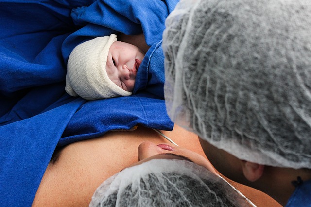 New born baby at hospital via surrogacy