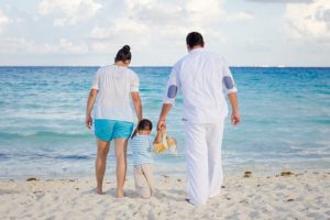 surrogate Baby and Parent: a day on the beach